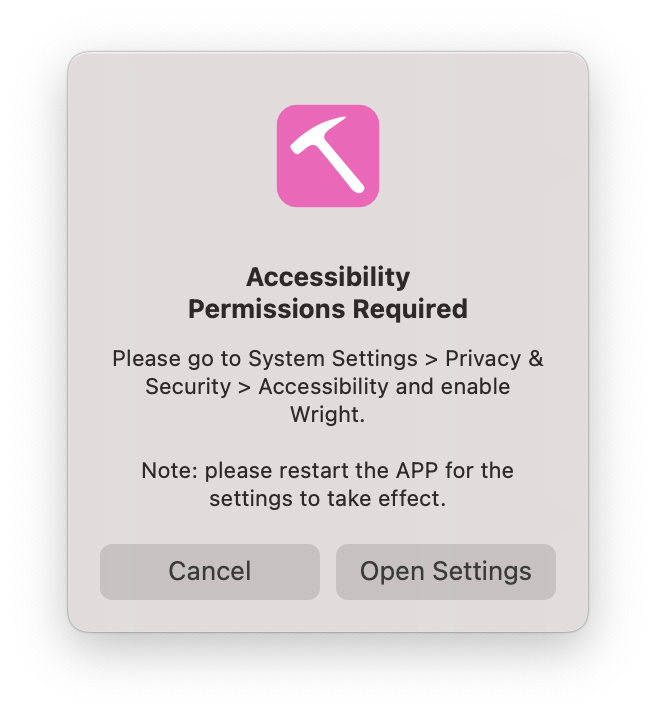 Wright LLM Accessibility Permission
